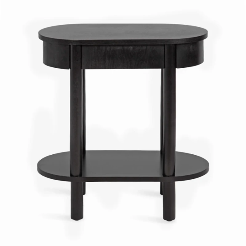 Black Wood Koji Capsule Side Table