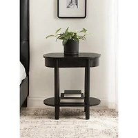 Black Wood Koji Capsule Side Table