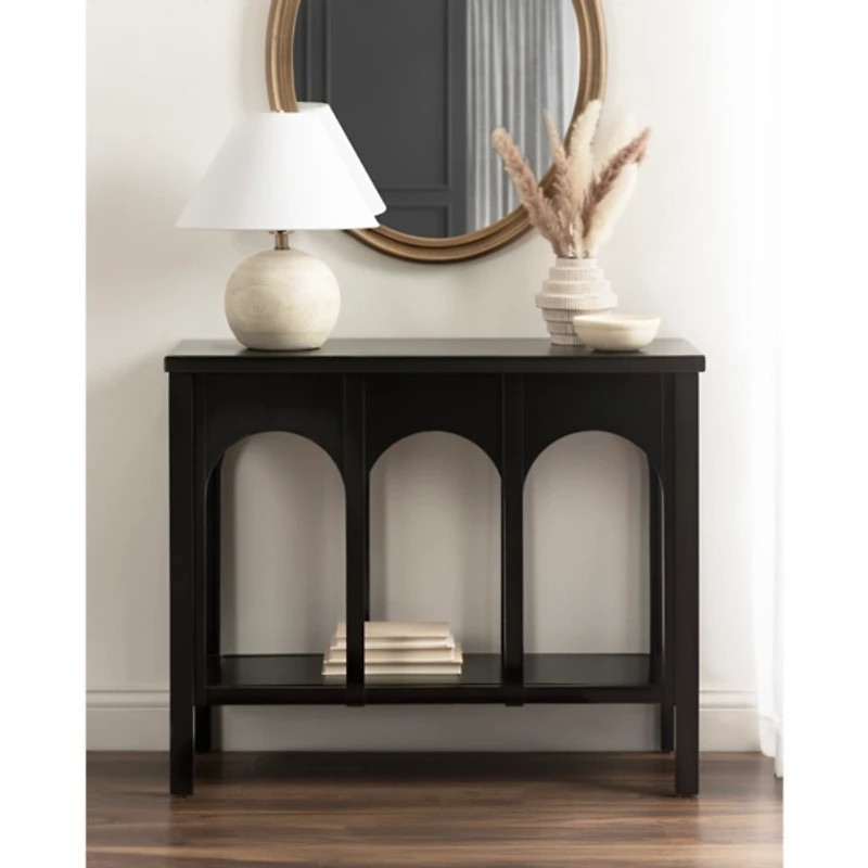 Black Wood Arch Ella Console Table