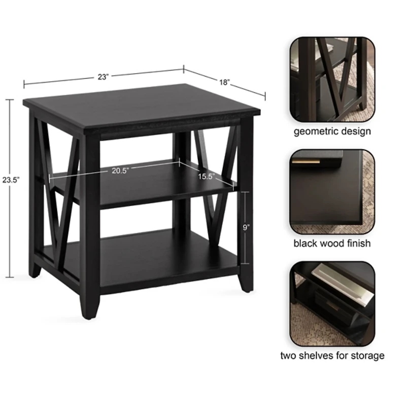 Black Wood Broadbridge Accent Table