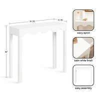 White Scalloped Mara Console Table