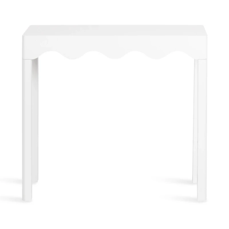 White Scalloped Mara Console Table