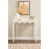 White Scalloped Mara Console Table