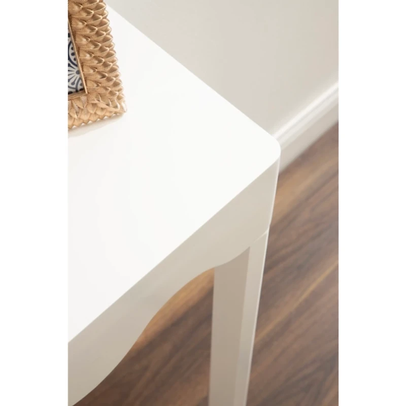 White Scalloped Mara Console Table