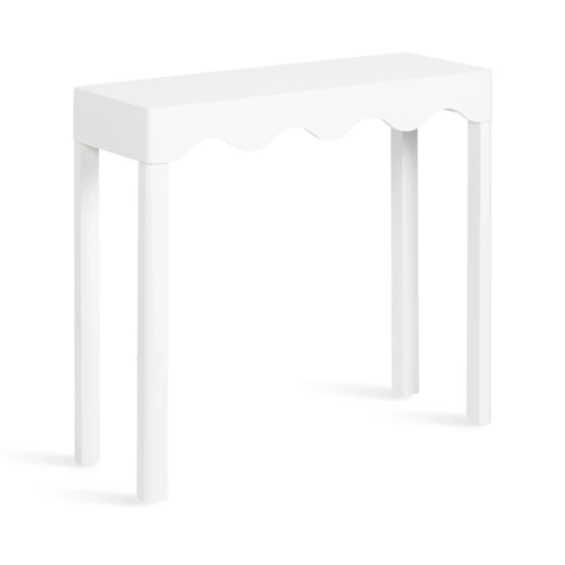 White Scalloped Mara Console Table