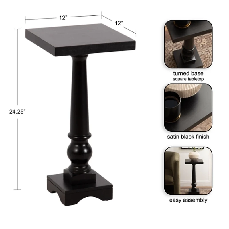 Black Wood Butterfield Pedestal Table