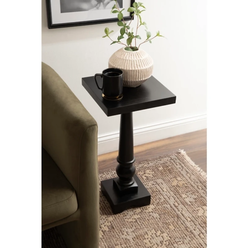 Black Wood Butterfield Pedestal Table