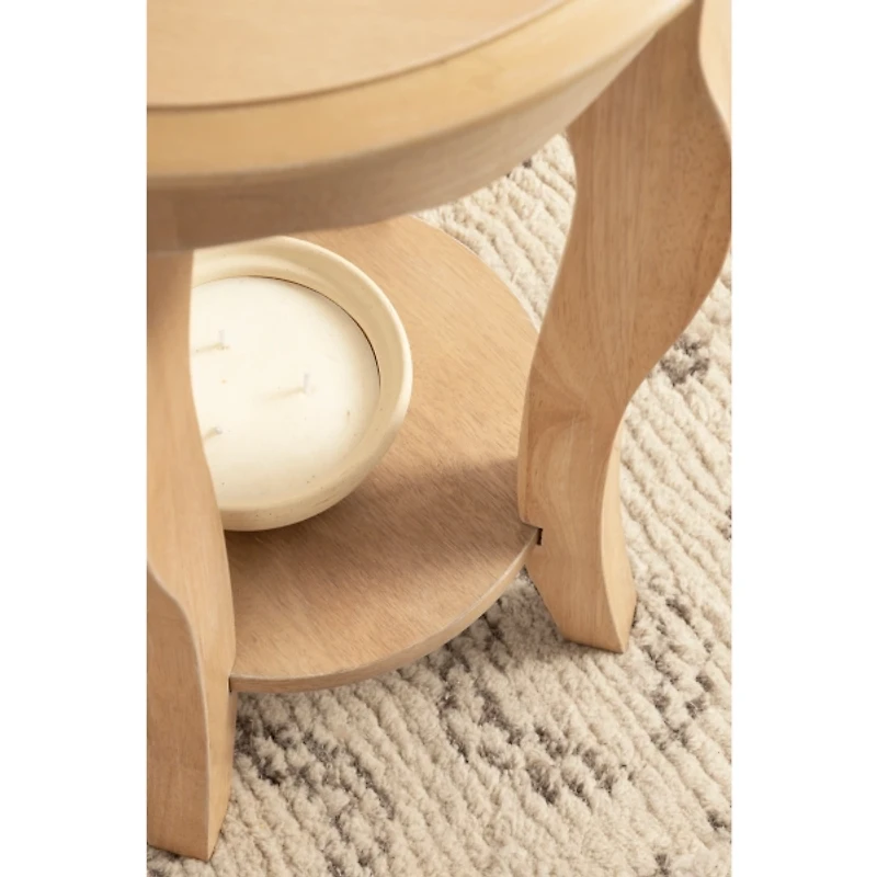 Natural Wood Round Sutherlin Accent Table