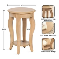 Natural Wood Round Sutherlin Accent Table