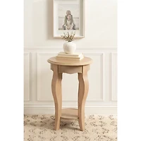 Natural Wood Round Sutherlin Accent Table