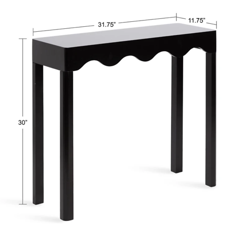 Black Scalloped Maida Console Table