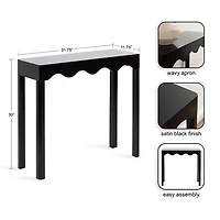 Black Scalloped Maida Console Table