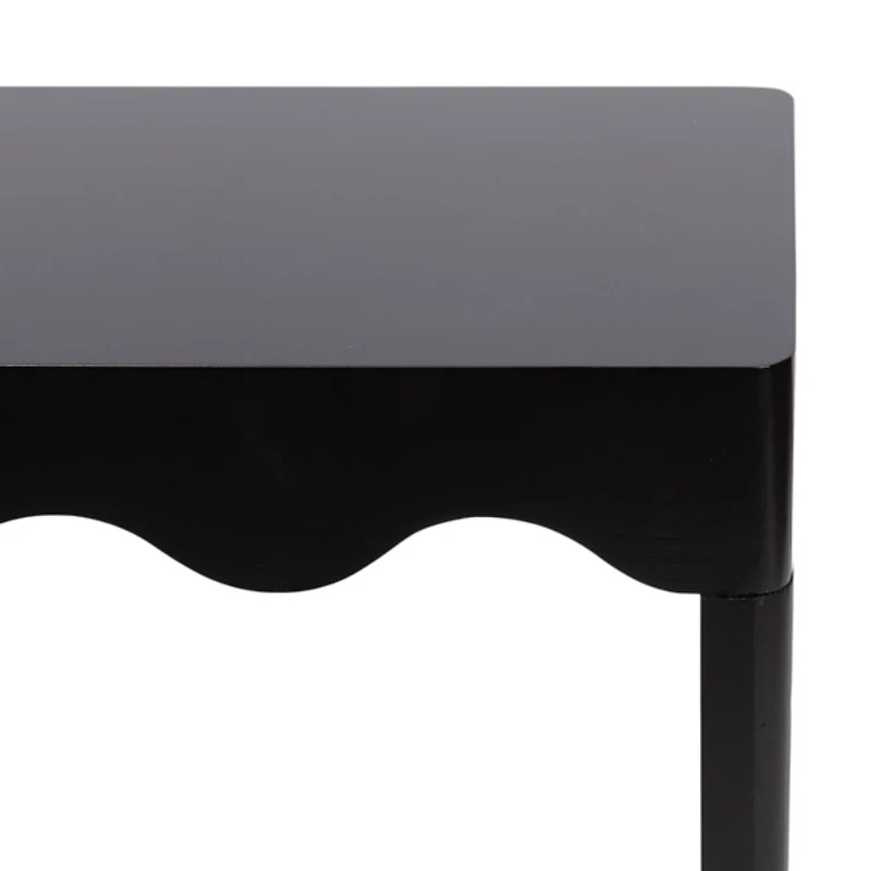 Black Scalloped Maida Console Table
