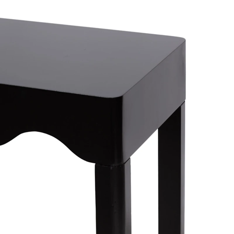 Black Scalloped Maida Console Table
