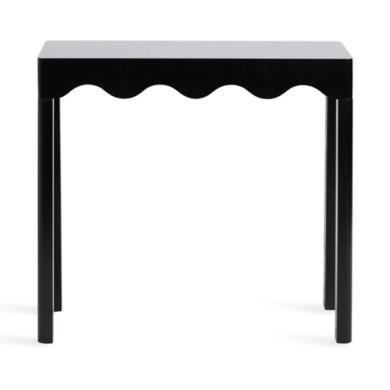Black Scalloped Maida Console Table