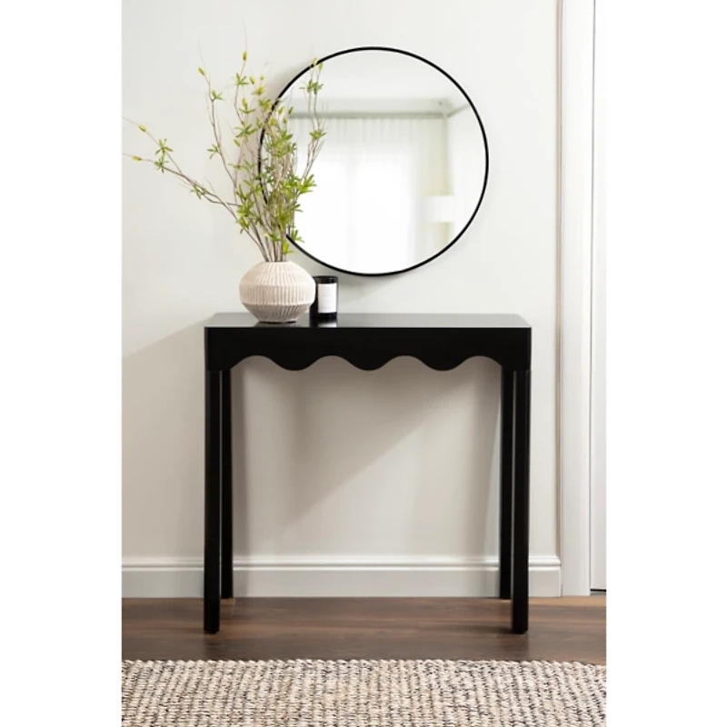 Black Scalloped Maida Console Table