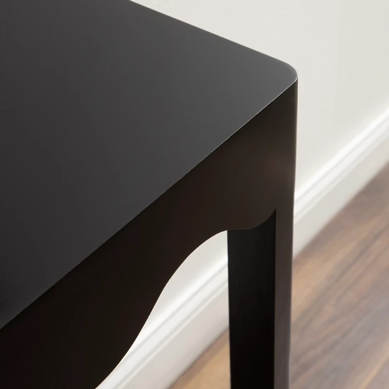 Black Scalloped Maida Console Table