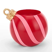 Red and Pink Ornament 3-Wick Jar Candle Holder