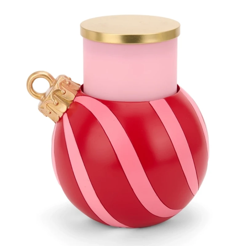 Red and Pink Ornament 3-Wick Jar Candle Holder