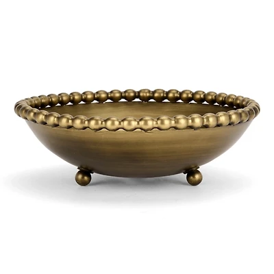 Victoria Gold Bead Metal Decorative Bowl