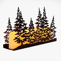 Pre-Lit Black Metal Winter Trees Runner
