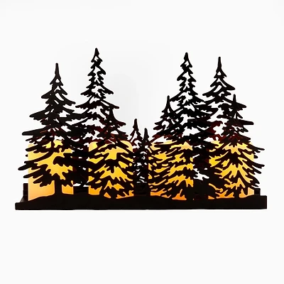 Pre-Lit Black Metal Winter Trees Runner