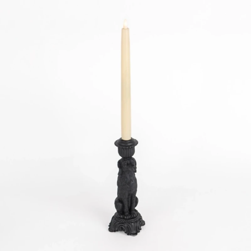 Black Labrador Taper Candle Holder