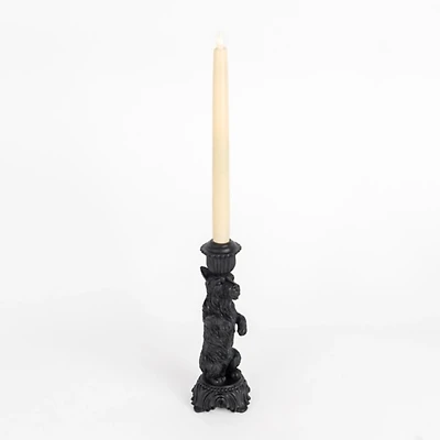 Black Schnauzer Taper Candle Holder