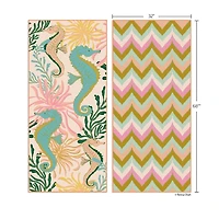 Seahorses Reversible Microfiber Beach Towel