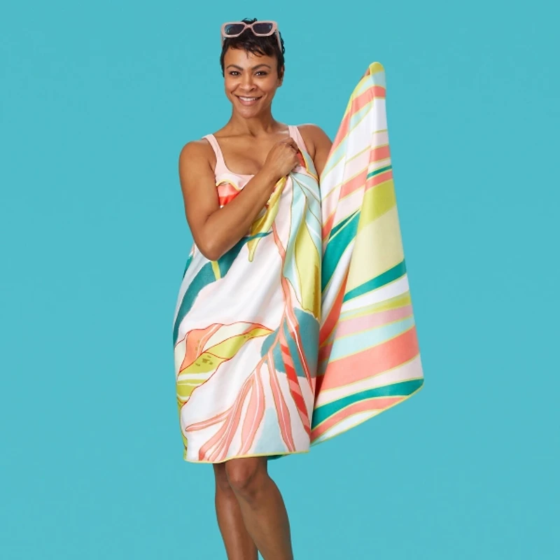 Exotic Leaf Reversible Microfiber Beach Towel