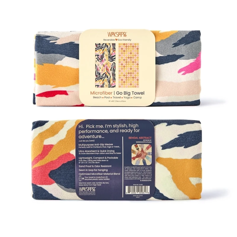 Bengal Abstract Reversible Microfiber Beach Towel