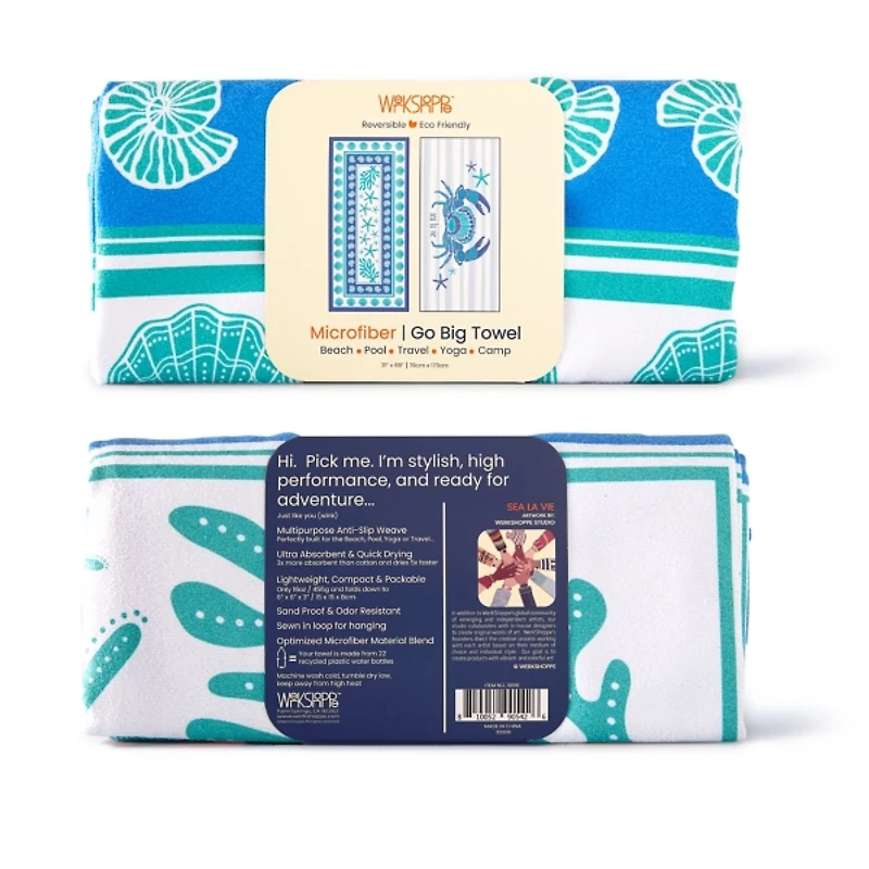 Sea La Vie Reversible Microfiber Beach Towel