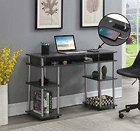 Gray Storage Desk with Charging Station