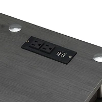 Gray Storage Desk with Charging Station