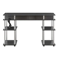 Gray Storage Desk with Charging Station