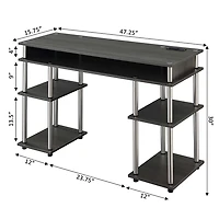 Gray Storage Desk with Charging Station
