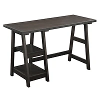 Mocha Trestle Desk with Shelves