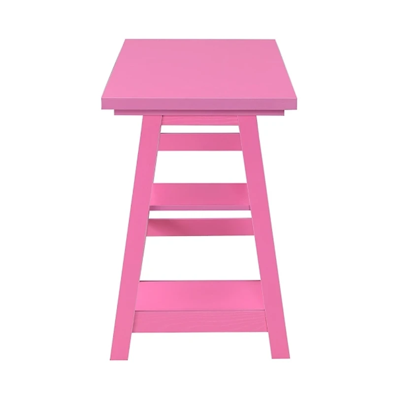 Pink Trestle Desk with Shelves