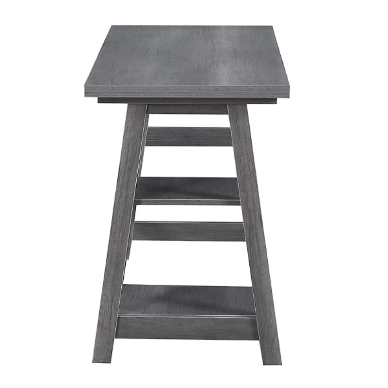 Gray Trestle Desk with Shelves