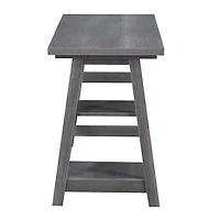 Gray Trestle Desk with Shelves