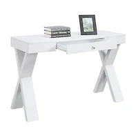 White X-Sides 1-Drawer Desk