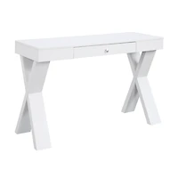 White X-Sides 1-Drawer Desk