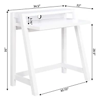 White Wood Lilly 2-Tier Desk