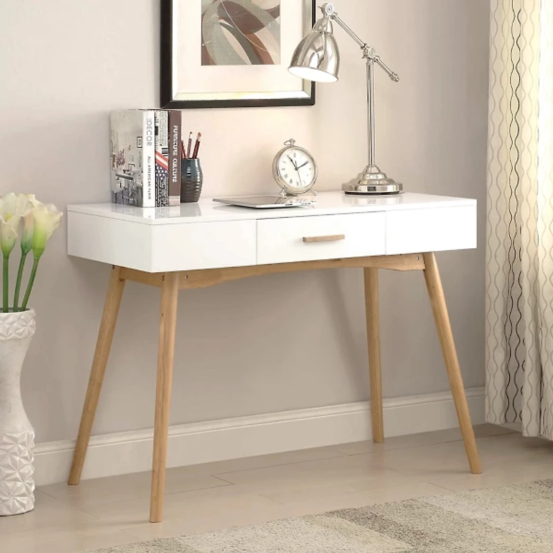 White & Natural Wood Oslo Desk