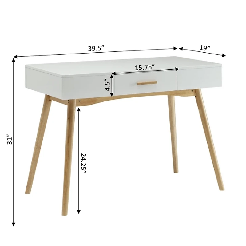 White & Natural Wood Oslo Desk