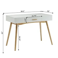 White & Natural Wood Oslo Desk