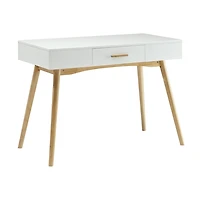 White & Natural Wood Oslo Desk