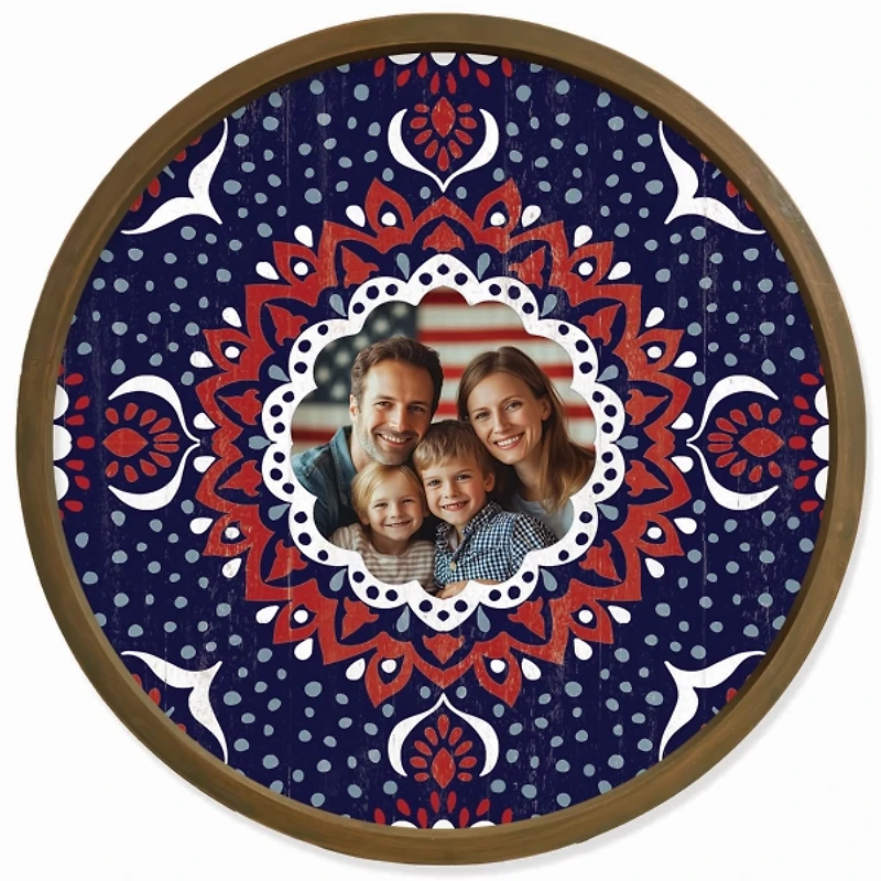 Personalized 4th of July Bandana Framed Art Print