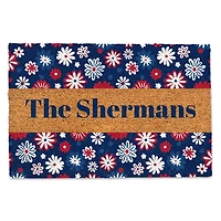 Personalized Patriotic Flower Doodle Doormat