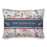 Personalized Patriotic Flowers Outdoor Pillow